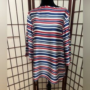 LAUREN RALPH LAUREN NAUTICAL‎ STRIPE TUNIC BLOUSE NWOT SIZE M